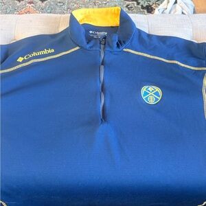 Columbia Golf Navy and Gold Quarter-Zip Pullover Denver Nuggets (used)(2XL)